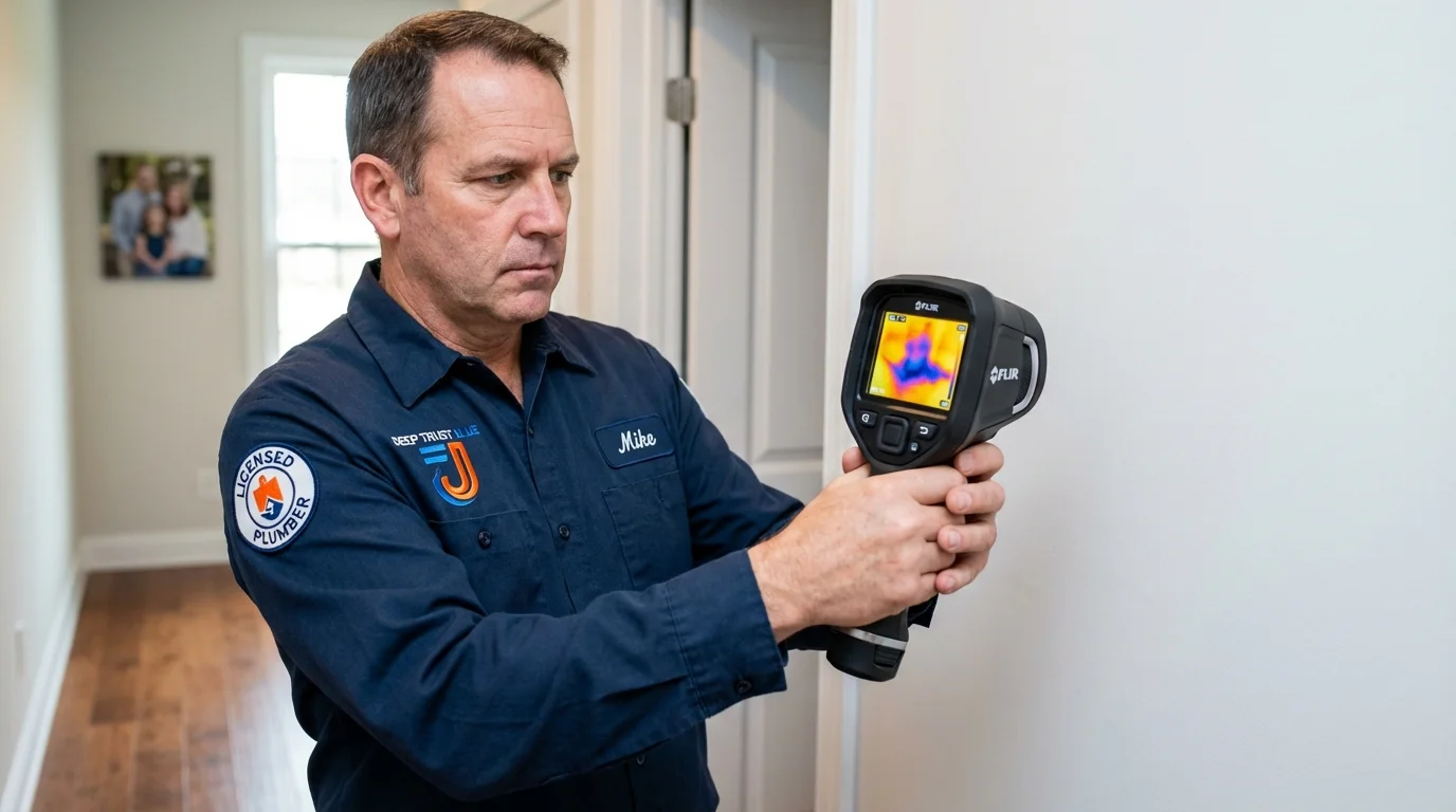 Thermal imaging leak detection by Johns Plumbing LLC in Fortuna